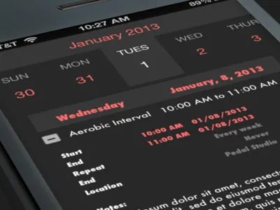 Dark Mobile Calendar agenda calendar ui ux