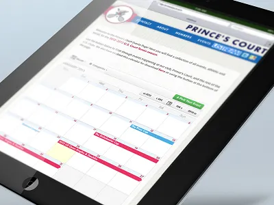 Princes' Court - Events Calendar calendar events mockup web web design
