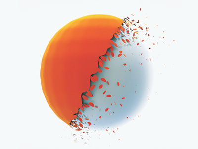 Atomize 3d abstract atom cinema4d orange sun