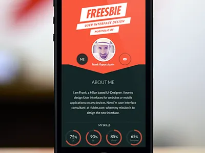 About me - responsive about diagrams infographic landingpage mobile personal porfolio responsive ui ux webdesign