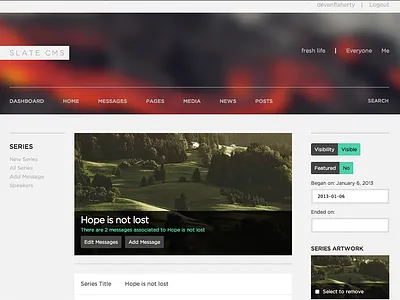 Clean Slate : Church CMS clean cms minimal ruby on rails web design