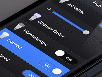 Philips Hue: Webapp – Dynamic bulbs blue bulb color hue slider switch webapp