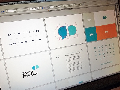 SharePractice Logo branding clean design doctors focus lab logo logo design medicine pill share practice sharepractice sharing simple speech