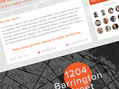 Huurd Event Page event huurd icons interface map orange social ui