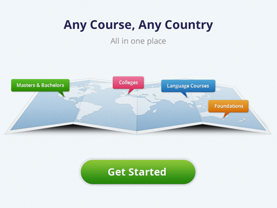 3D Map 3d button call to action courses map pointer students world