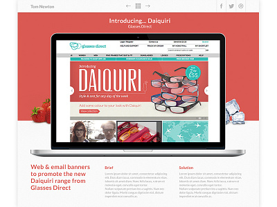 Portfolio Content Example (WIP) content description glasses portfolio re design web