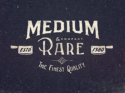 Medium Rare Wordmark adam trageser branding butcher clothing design hand hand done illustration knife left lettering logo logotype mark old print quality retro sign texture two two left type typography usa vintage word