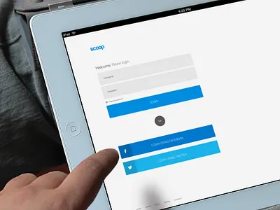 Login email facebook login marketing scoop social twitter