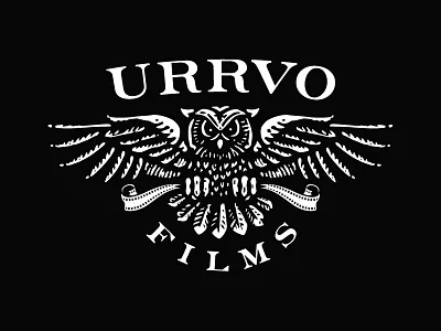 URRVO black film logo logo concept logo design media owl video videography white