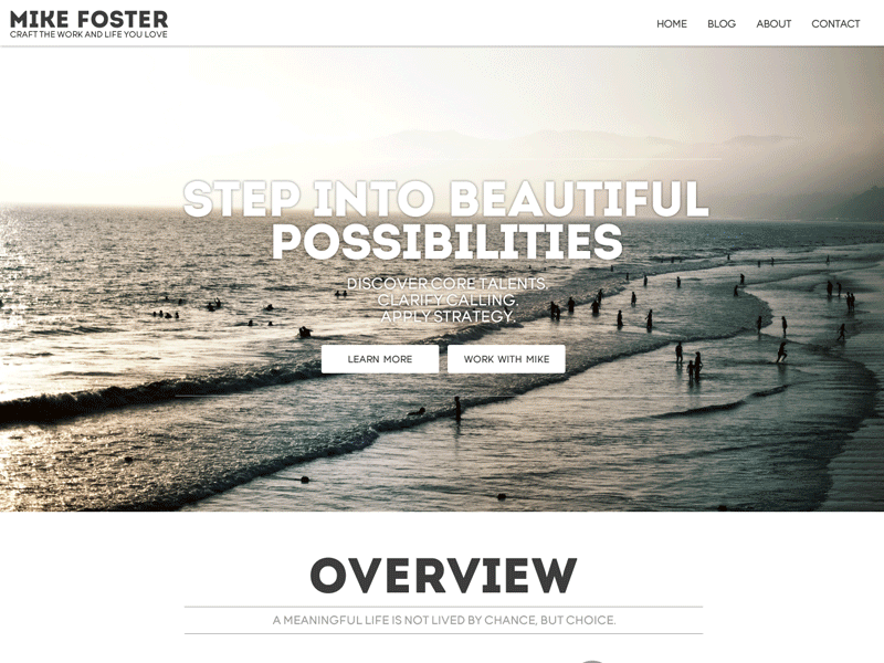 Mike Foster background foster full mike one page parallax screen