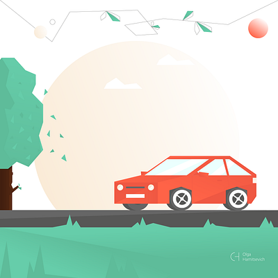 2D Car driving animation 2d animation car driving corporate style illustration motion design motion graphics motion tool rigging sound effects vector vector art