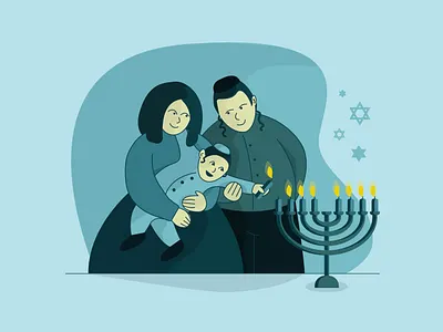 Hanukkah - celebration illustration celebrate celebration graphic graphic design hanukkah holidays illustration illustrations illustrator modern picture ui
