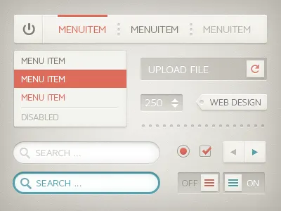 UI Kit Sandy arrow beige button icon kit menu nav sand switch ui web