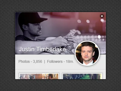 Instagram Widget [PSD] avatar cover free freebie instagram interface mini psd ui widget