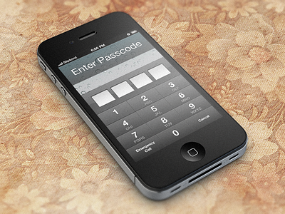 iOS Password Unlock Screen PSD app application free freebie gui ios pass password photoshop psd template ui unlock