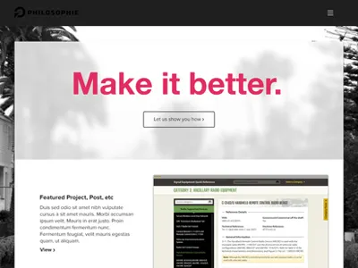 Make it Better. agency philosophie portfolio responsive transparent venice