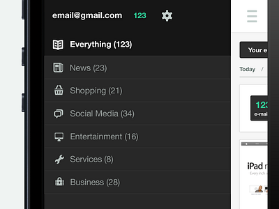Mobi full view design green interface mobile navigation responsive ui unroll.me unsubscribe website design