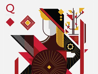 Queen of Earth cards deck diamonds earth metal queen tree