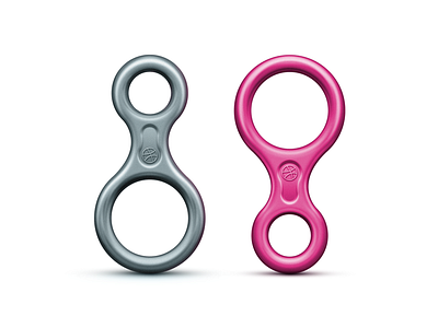 Figure 8 Ring climbing dribbble figure eight icon illustration metal ring