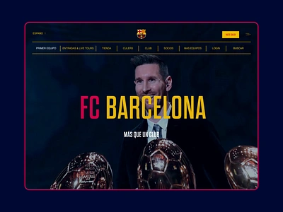 CORPORATE WEBSITE FC BARCELONA animation design ui ux web