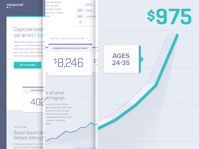 Feature Page Concept blue chart depth graph mixpanel purple teal ui