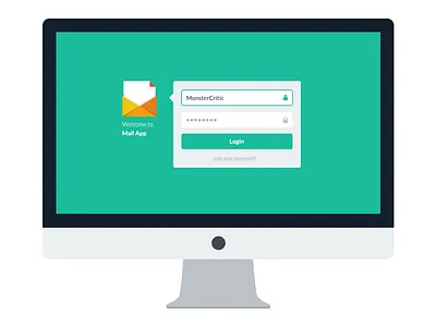 Flat Mail App designmodo diamond flat free freebie green logo turquoise ui