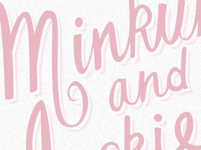 Minkun & Jackie lettering calligraphy lettering pink website wedding