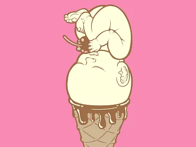 vanilla baby ~ neapolitan art baby boom pop cute illustration neapolitan pistachio vanilla