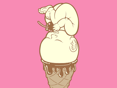 vanilla baby ~ neapolitan art baby boom pop cute illustration neapolitan pistachio vanilla