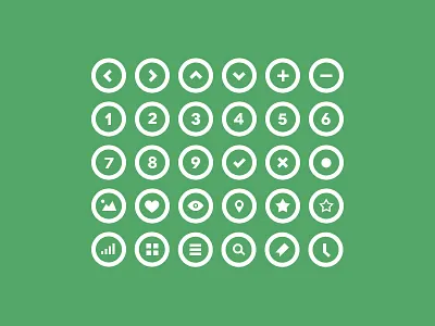 36 Circle Icons green icons psddd ui web elements