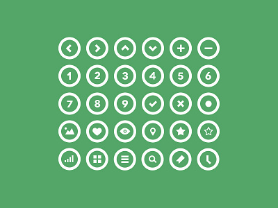 36 Circle Icons green icons psddd ui web elements