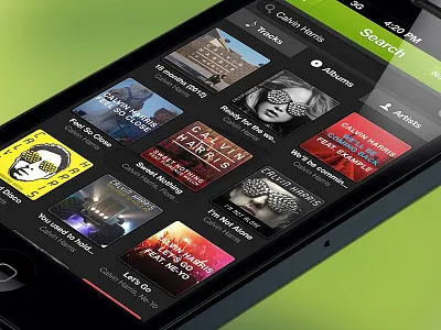 Spotify App - Album search album app application black dark green grey ios iphone music search spotify
