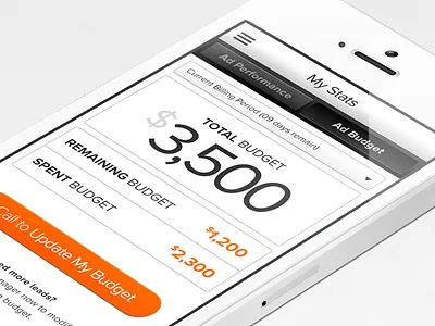 Budget Stats dashboard data ios mobile reporting statistics stats