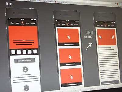 Responsive Mobile Wireframes adaptive branding gestures iphone minimal mobile mockup responsive web website wireframe wireframes