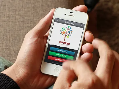 Isports application ball blue color green ios iphone red sports ui ux