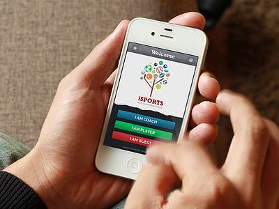 Isports application ball blue color green ios iphone red sports ui ux