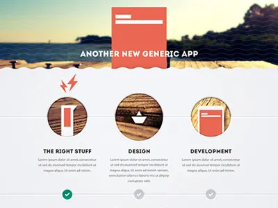Generic Apps clean cut out flat layout minimal orange pier summer ui ux web website