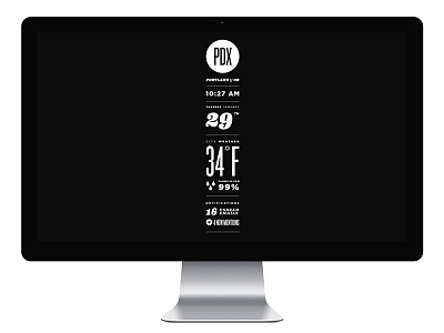 City Weather Screen Saver - Desktop Version big type black and white black bold clean concept eames gotham knockout minimal minimalism modern screen screen saver type typography ux white