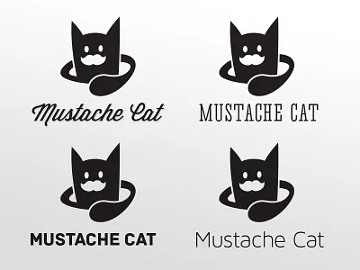Mustache Cat logo cat game logo type