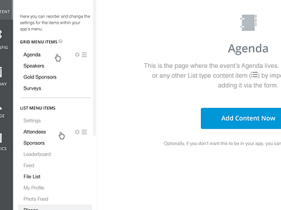 App Content - Null State content dashboard menu ui