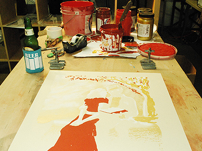 Gigposter 2 avett brothers couple folk screenprinting