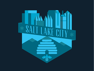 Crossroads of the West bee city hive illustration salt lake city slc utah youandwho
