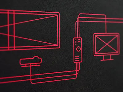 Illustration for AVtrade beamer computer display illustration line lines