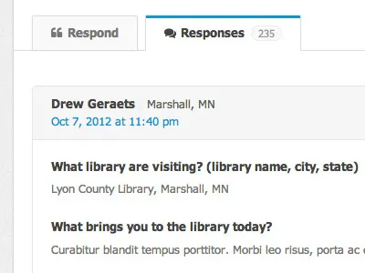 Insight Page - Viewing Responses comments respond