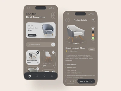 Furniture Shop Mobile App Design app design chair decor desk lamp e commerce ecommerce ecommerce shop furniture furniture app furniture store homedecor interior interiordesign mobile app mobile app design mobile design shop sofa ui design ui ux