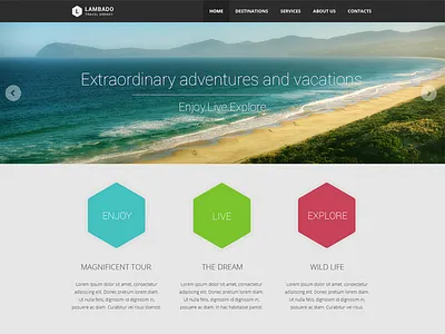 Lambado - Creative Template clean modern psd travel unique webdesign
