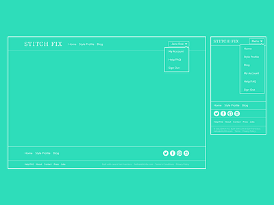 Wireframe Nav navigation responsive ui web website wireframe