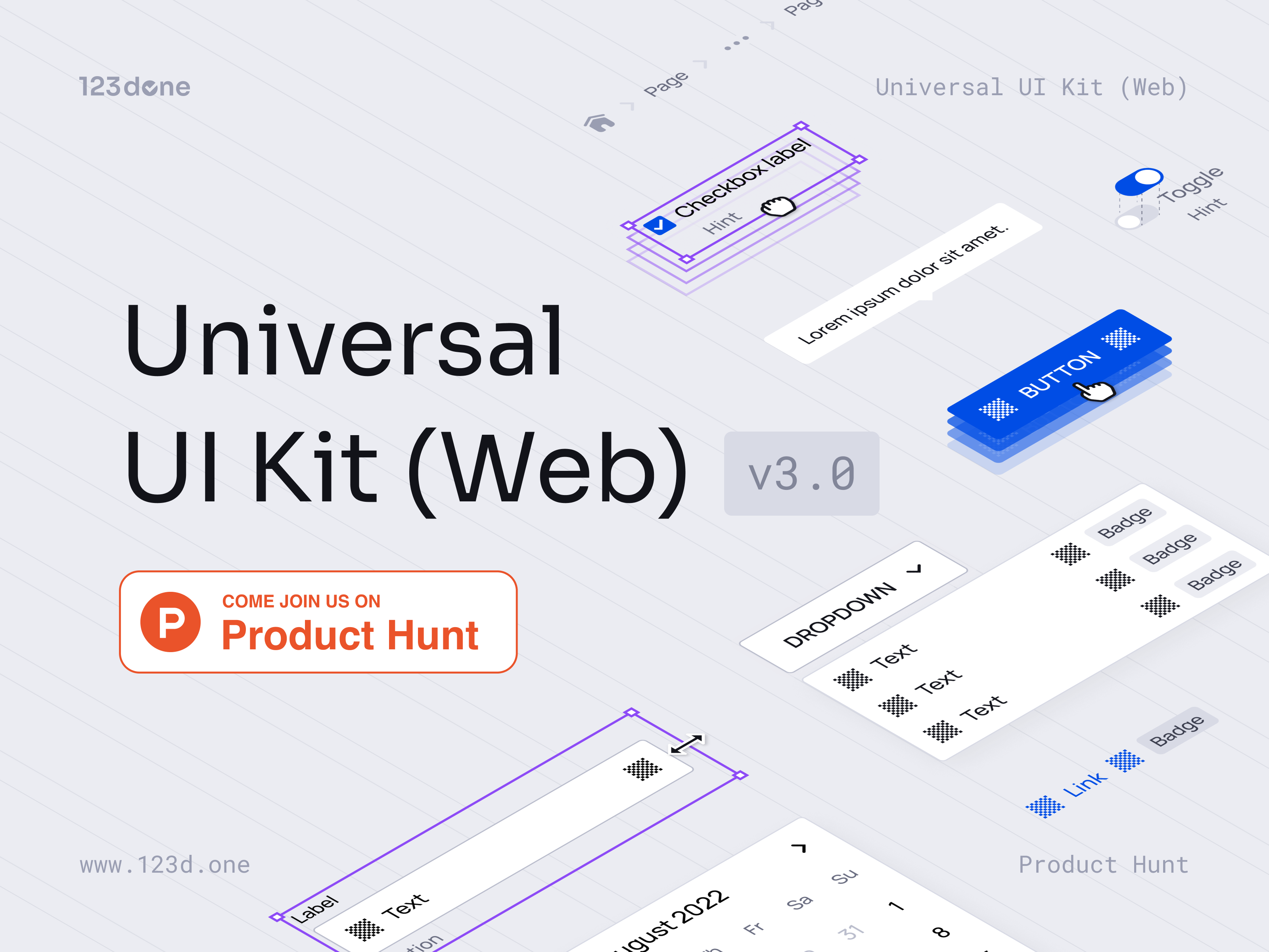 Universal UI Kit (Web) V3.0 On Product Hunt By Dima Groshev | 123done ...