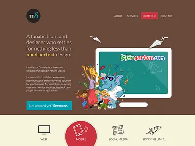 Portfolio redesign brown clean design flat portfolio retina