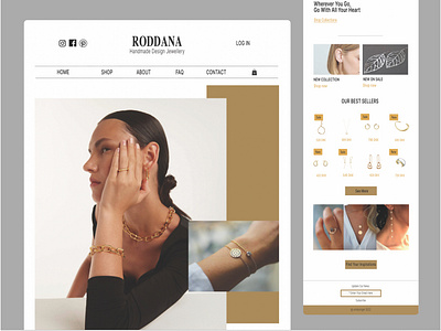 Roddana Jewellry - Jewellry Landing Page Design branding design graphic design landing page ui ux web design